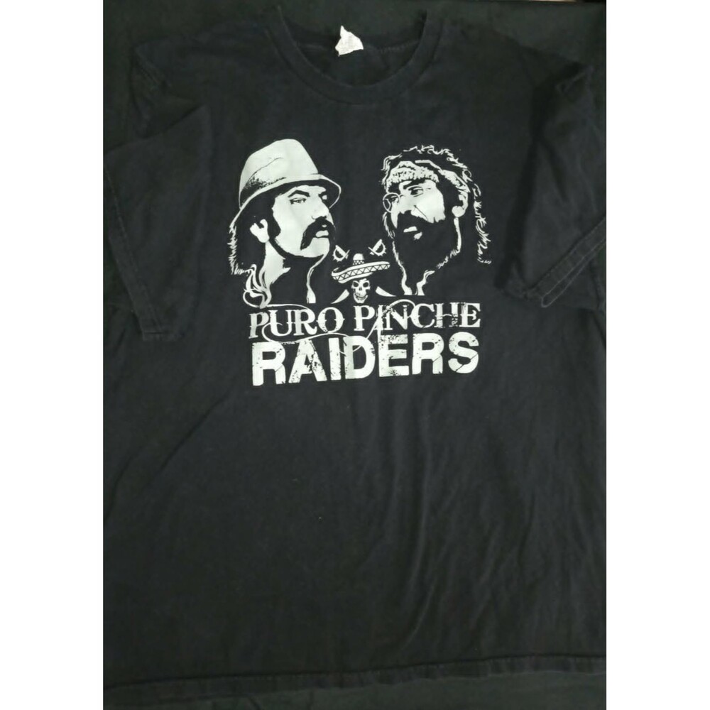 Alstyle Puro Pinche Raiders Graphic T-Shirt Black Size 2XL XXL Cotton